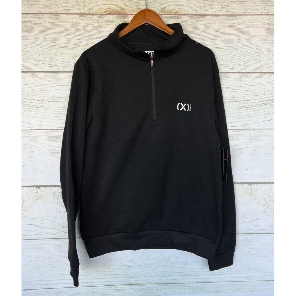 2(X)IST Sweatshirt Mens Size 1X (44" Chest) Black SKINNY Athletic 1/4 Zip New